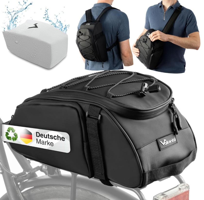 Valkental Trunk Bag sac porte-bagages / sac à dos noir Valkental Trunk Bag sac porte-bagages / sac à dos noir