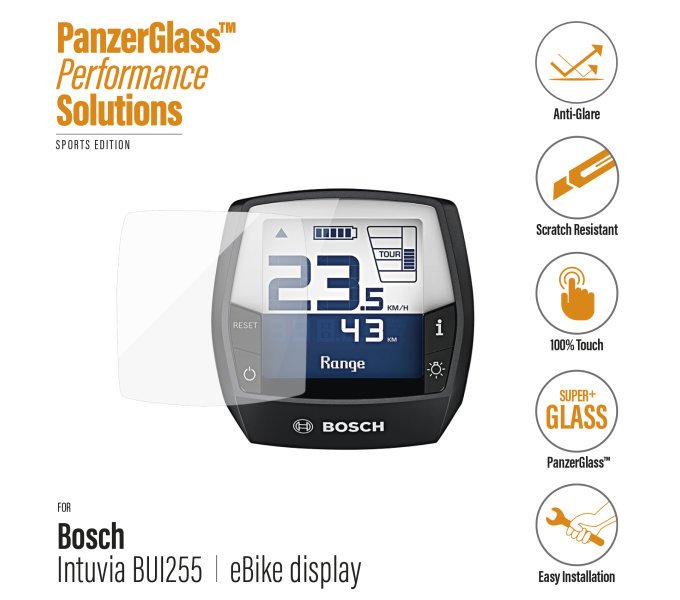 Protection d'écran PanzerGlass pour Bosch Intuvia BUI255 Protection d'écran PanzerGlass pour Bosch Intuvia BUI255
