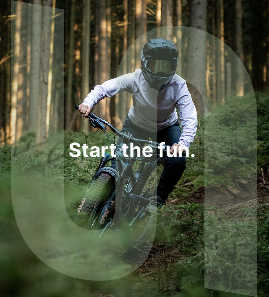 MTB Fahrerin Start the fun.